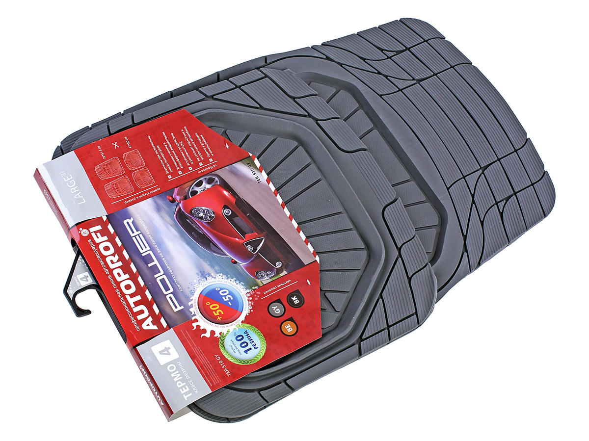 Коврики резиновые POWER TER-510 GREY универсальные,морозостойкие (4шт) AUTOPROFI /1/5 preview 1