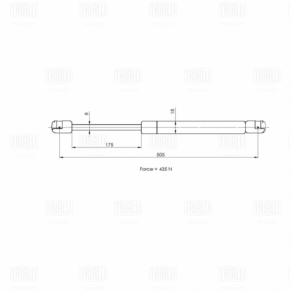 Газовый упор багажника TRIALLI GS 2111 preview 2