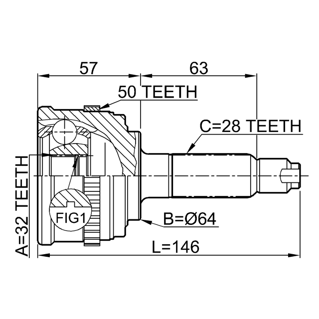 ШРУС наружный FEBEST 0310-033A50 preview 2