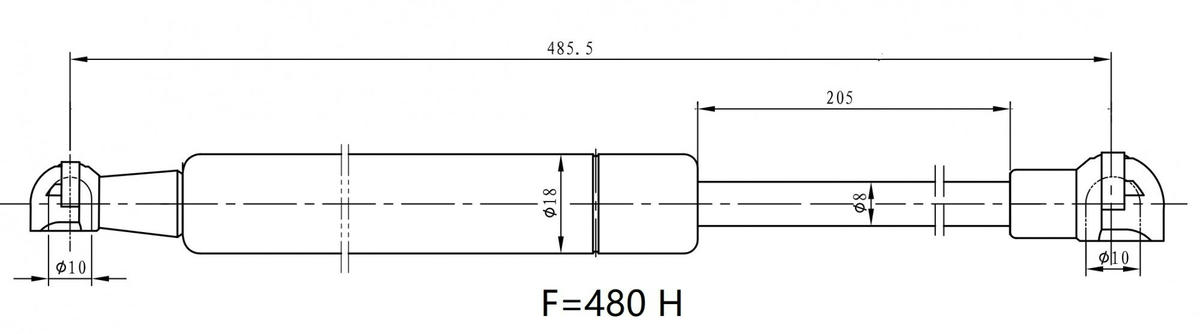 Упор газовый (амортизатор) для а/м Лада 2191 Granta лифтбэк (крышки багажника) (GS 0109) preview 3