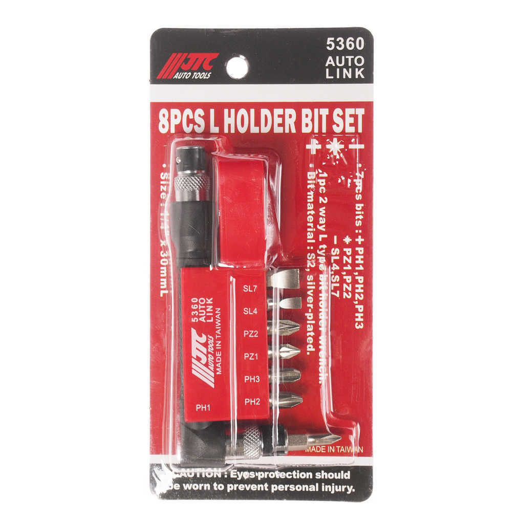 Набор вставок 1/4" филипс, позидрайв с Г-образным держателем 8пр. JTC preview 1