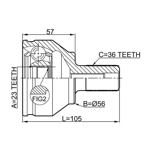 ШРУС наружный передний FEBEST 2110-FOCII preview 2