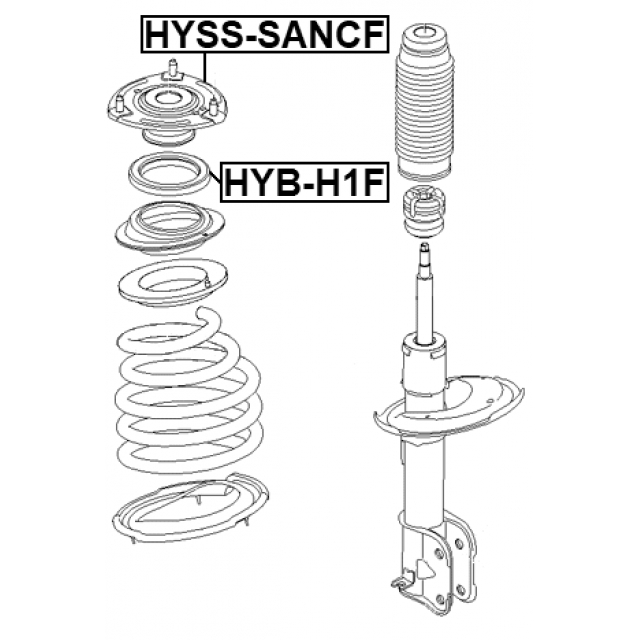 Опора переднего амортизатора FEBEST HYSS-SANCF preview 2