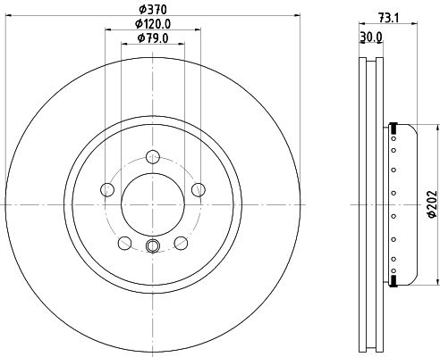 Диск торм. для а/м BMW 3 (F30) (11-)/4 (F32) (13-) перед. d=370 (M-sport) (DF 210215) preview 3