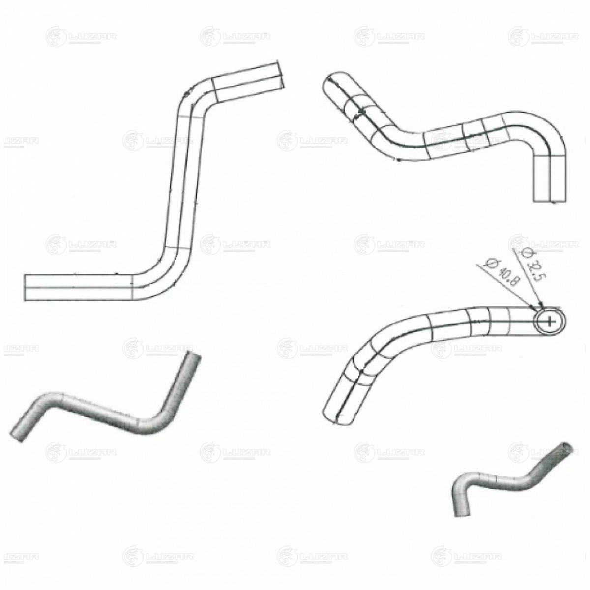 Кмпл патрубков охл. для а/м Chevrolet Lacetti (04-) 1.4i/1.6i/1.8i (EPDM, 2шт.) LUZAR LPK 0552 preview 3