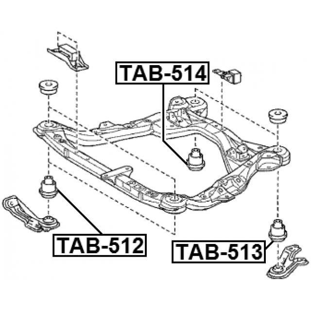Сайлентблок подрамника FEBEST TAB-512 preview 2 Сайлентблок подрамника FEBEST TAB-512 preview 2