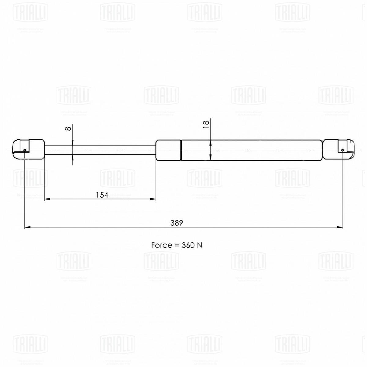 Газовый упор капота TRIALLI GS 1847 preview 2
