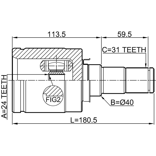 ШРУС внутренний FEBEST 0511-GJATLH preview 2