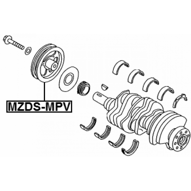Шкив коленвала FEBEST MZDS-MPV preview 2