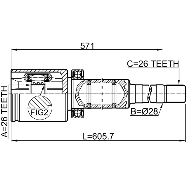ШРУС внутренний FEBEST 2711-S80AWDTRH preview 2