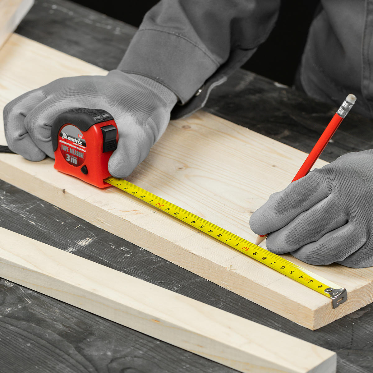 Рулетка Double fixation, 3 м х 16 мм, обрезиненный корпус, двойная плавная фиксация MATRIX preview 9