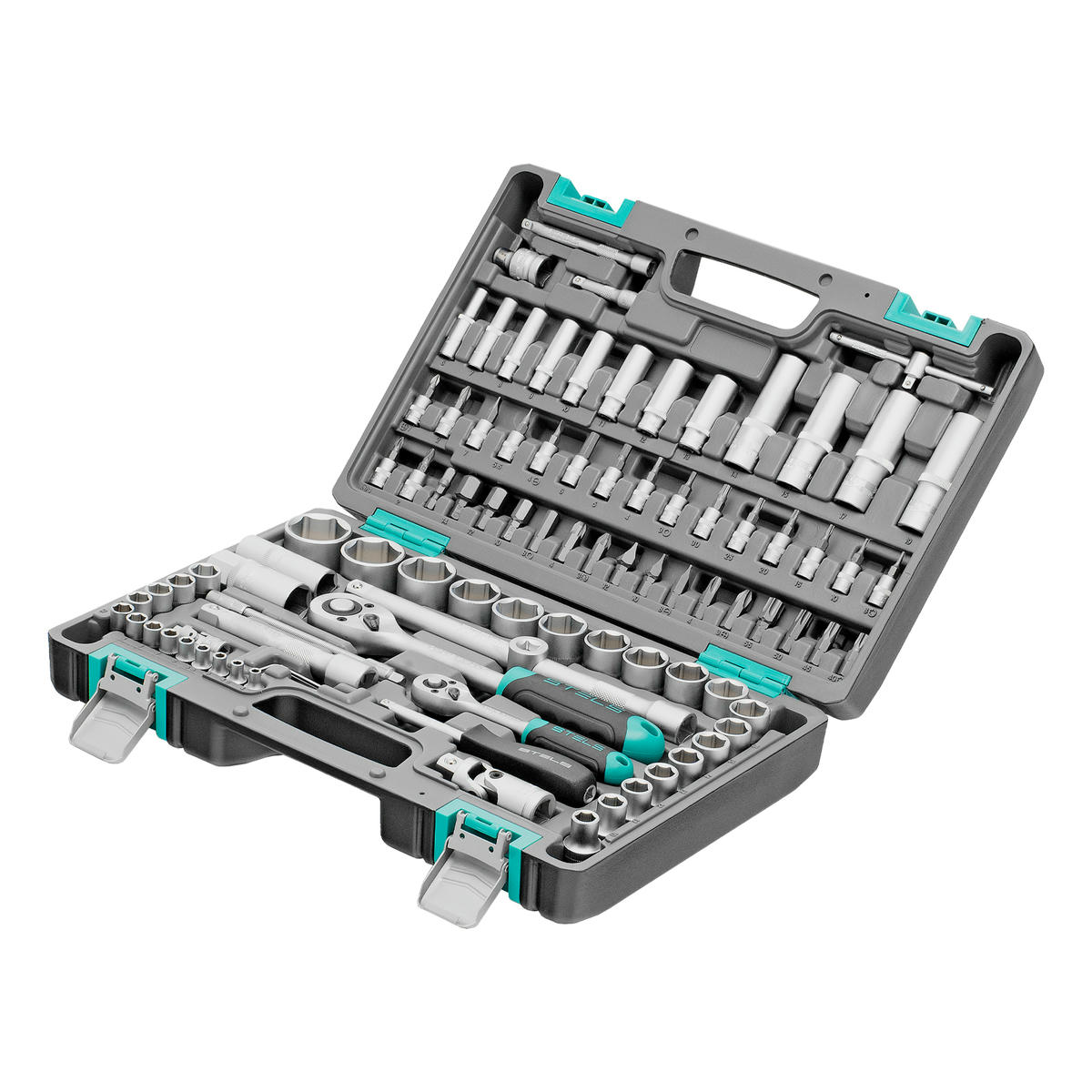 Набор инструмента 1/2" 1/4" пластиковый кейс 94пр. STELS preview 1