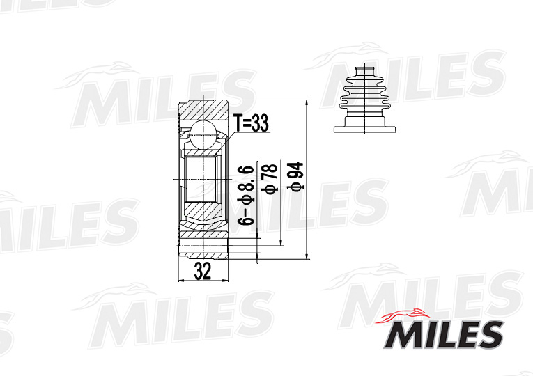 ШРУС внутренний MILES ga10001 preview 1
