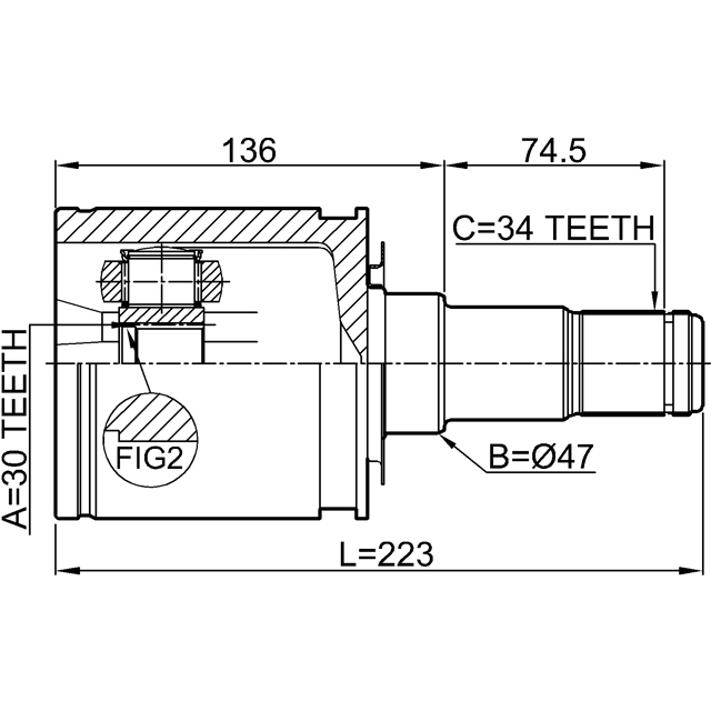 ШРУС внутренний FEBEST 0111-UCK50 preview 2