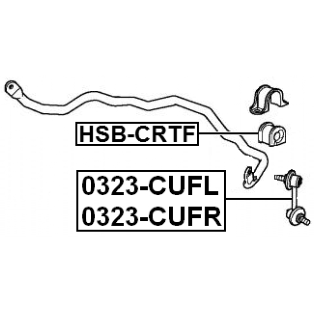 Втулка (сайлентблок) переднего стабилизатора FEBEST HSB-CRTF preview 2 Втулка (сайлентблок) переднего стабилизатора FEBEST HSB-CRTF preview 2