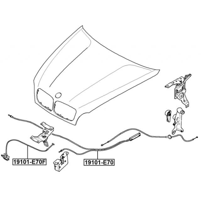 Трос привода открывания замка капота BMW X5 E70 2006-2013 FEBEST 19101-E70F preview 2 Трос привода открывания замка капота BMW X5 E70 2006-2013 FEBEST 19101-E70F preview 2