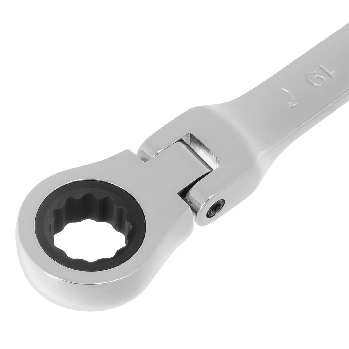 Ключ комбинированный 19мм трещоточный шарнирный MATRIX preview 4