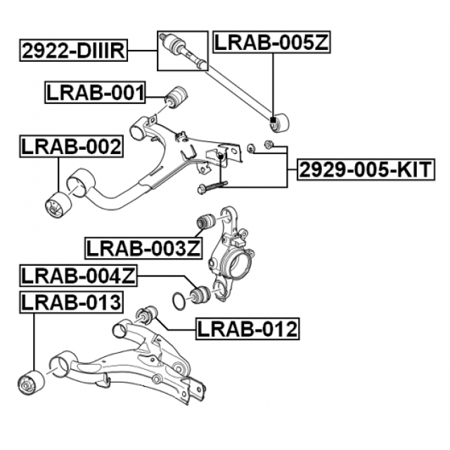 Болт с эксцентриком ремкомплект LAND ROVER 3/DISCOVERY 3 2005-2009 FEBEST 2929-005-KIT preview 2