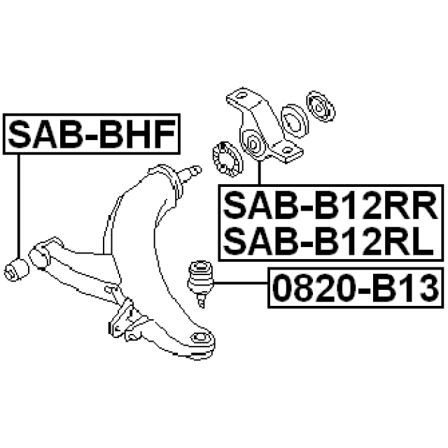 Сайлентблок передний подвески FEBEST SAB-B12RR preview 2