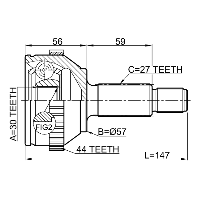 ШРУС НАРУЖНЫЙ30X57X27 (FEBEST) preview 2