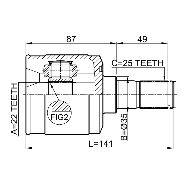 1211-ACCMT_ШРУС внутренний к-кт! 22x35x25 Hyundai Accent/Verna 99-13 preview 2