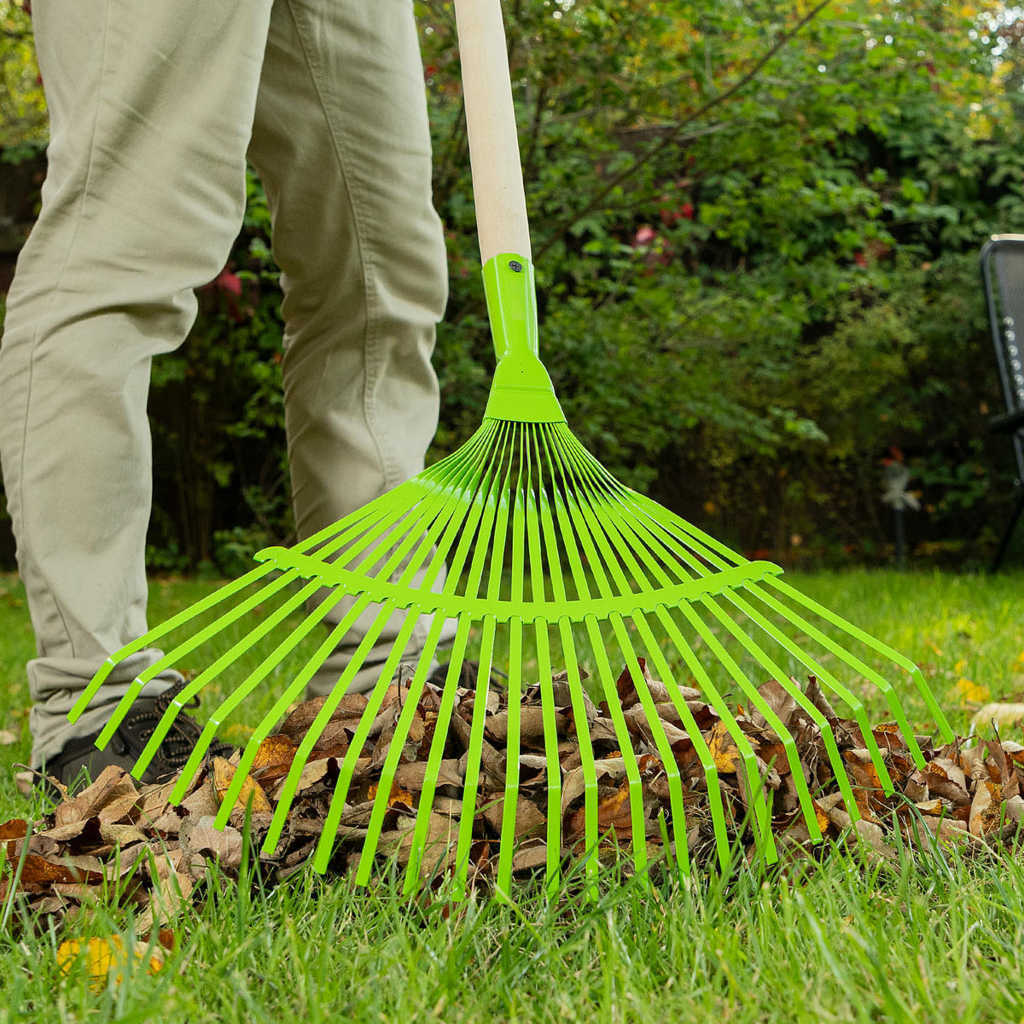 Грабли веерные стальные 425мм, 22 плоских зубьев, эмалированные, без черенка PALISAD preview 1