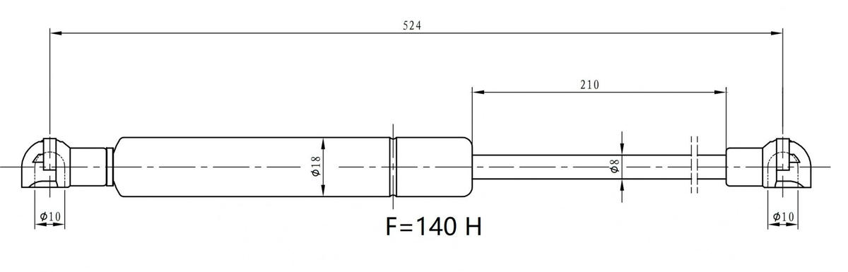 Упор газовый (амортизатор) для а/м Peugeot 206 (98-) универс. (стекла крышки багажника) (GS 2015) preview 3