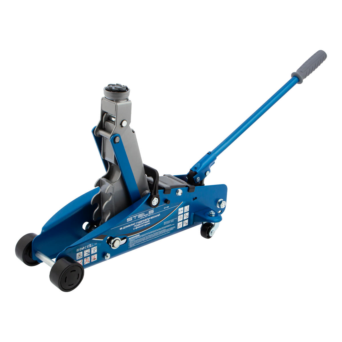 Домкрат подкатной гидравлический 2,5т (140-385мм) с фиксатором (в кейсе) STELS preview 2