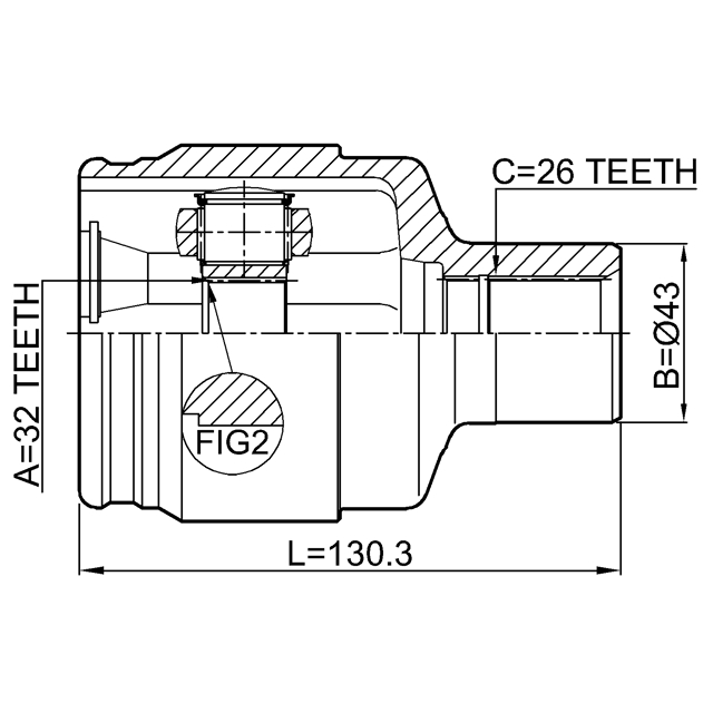 ШРУС внутренний FEBEST 1011-EVMTRH preview 2