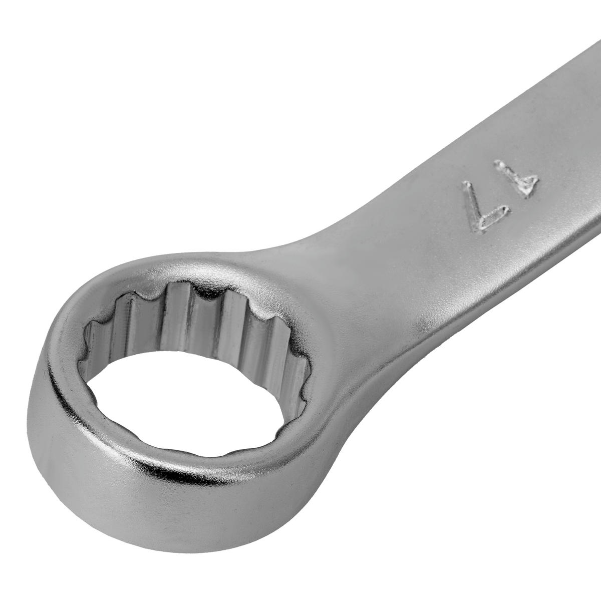 Ключ комбинированный 17 мм, CrV, матовый хром// STELS preview 4