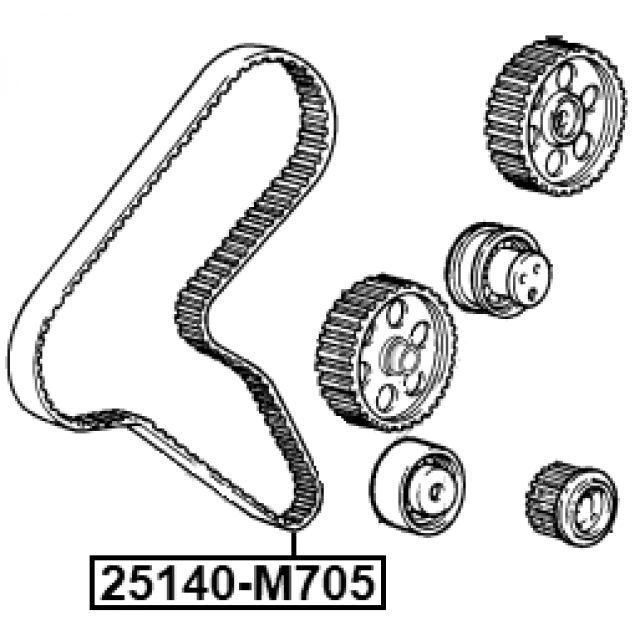 Ремень ГРМ FEBEST 25140-M705 preview 2 Ремень ГРМ FEBEST 25140-M705 preview 2
