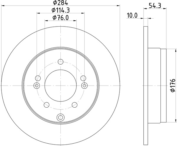 Диск торм. для а/м Hyundai Sonata (05-)/Grandeur (06-)/Kia Optima (12-) зад. d=284 (DF 190128) preview 3