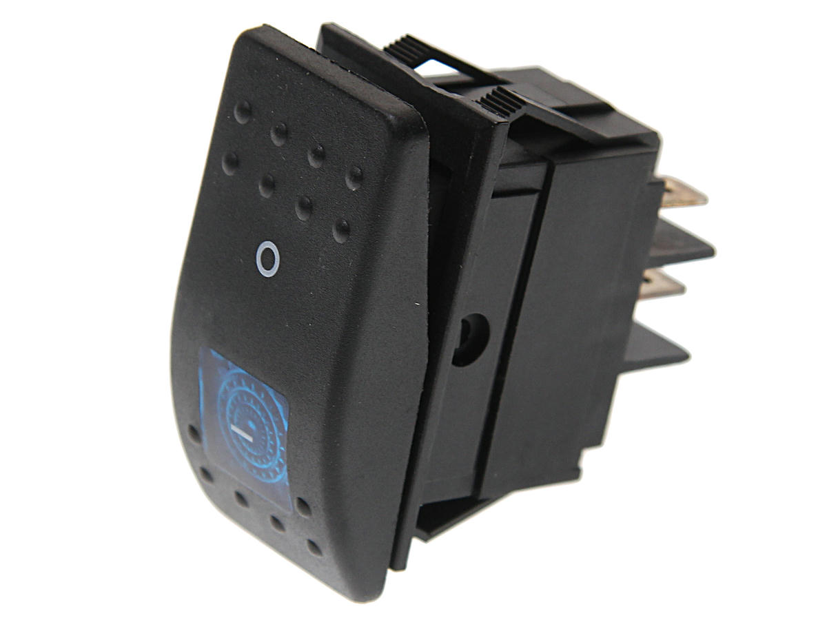 Выключатель клавишный 12V 35А ON-OFF синий с подсветкой REXANT preview 1