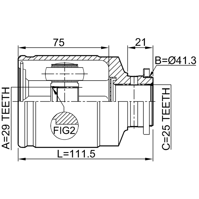 ШРУС внутренний FEBEST 0811-1002 preview 2