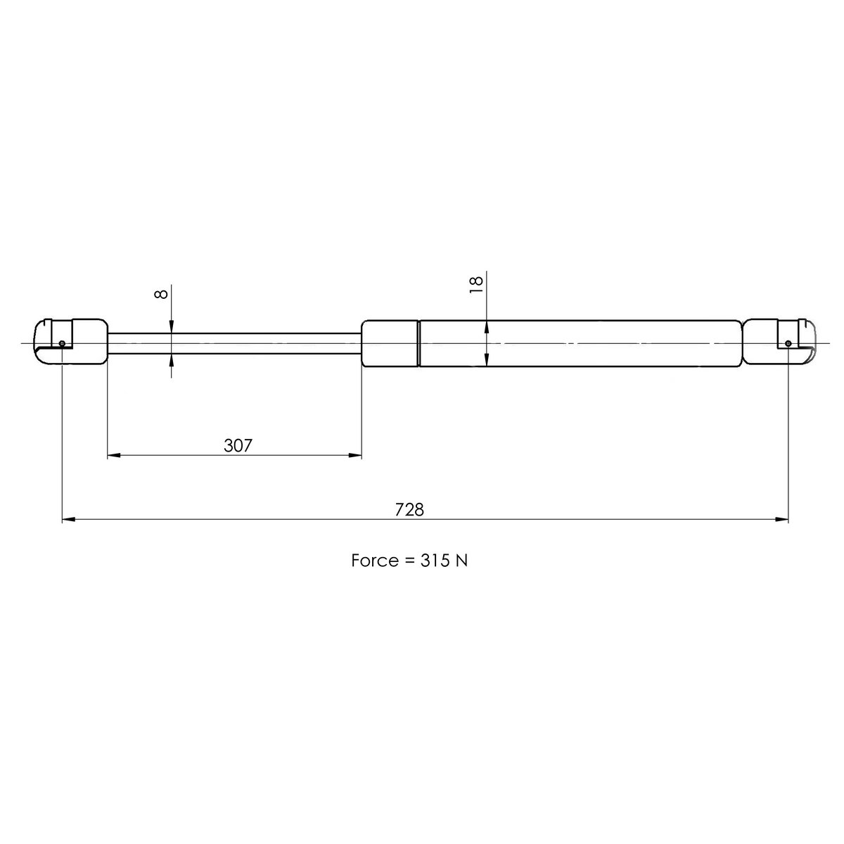 Газовый упор капота TRIALLI GS 1840 preview 2