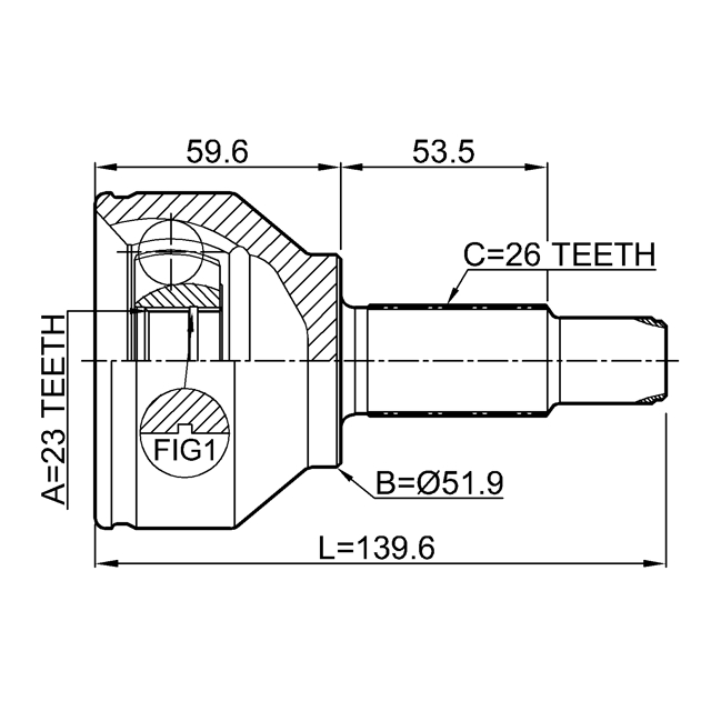 ШРУС наружный FEBEST 1910-R60 preview 2