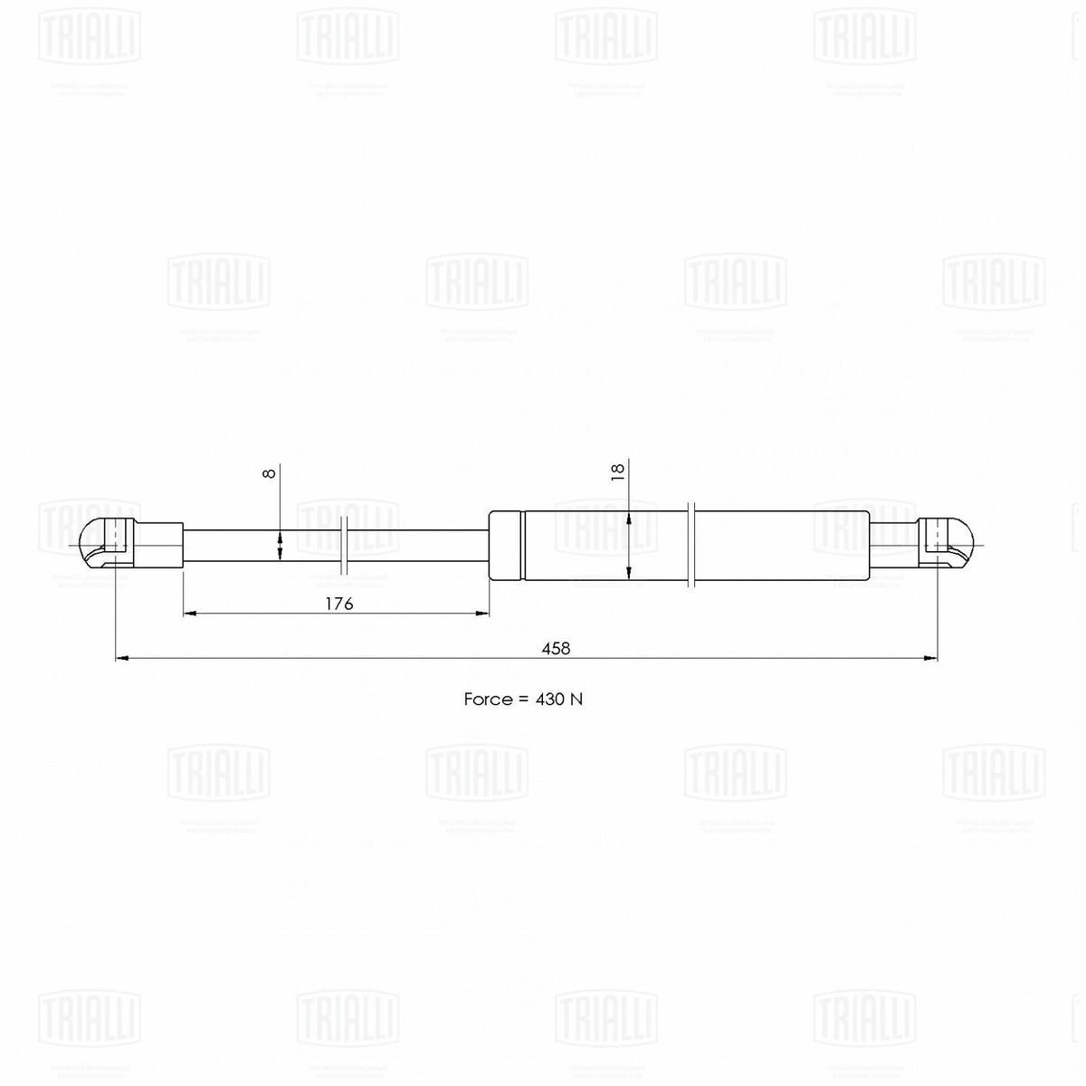 Газовый упор багажника TRIALLI GS 2021 preview 2