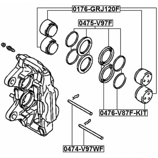 0474-V97WF_втулка направляющая суппорта тормозного переднего! Mitsubishi Pajero 06> preview 2