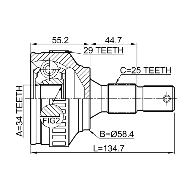 ШРУС наружный L=R (компл) FEBEST 2510-306A29 preview 2