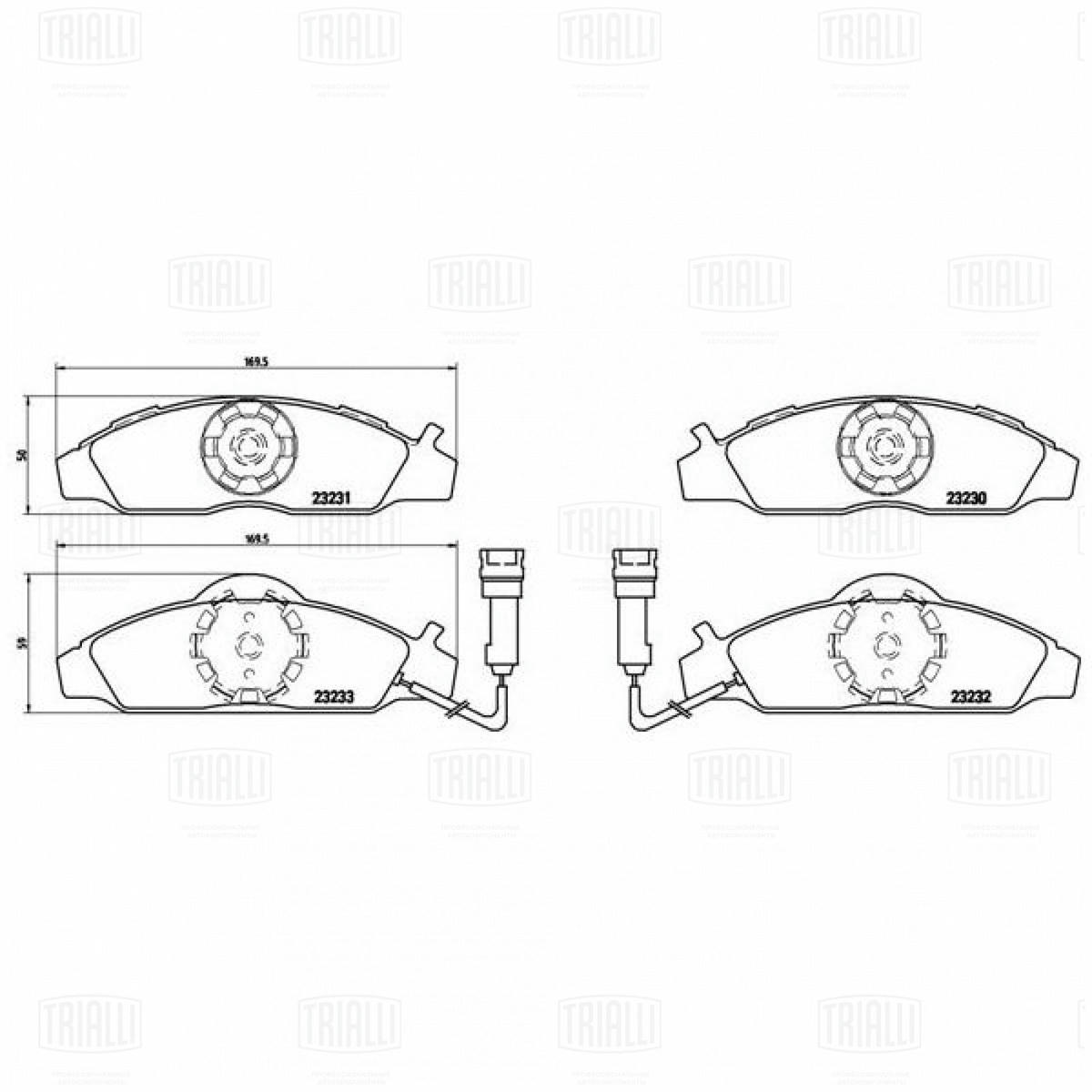 Колодки тормозные передние к-кт TRIALLI PF 4324 preview 2