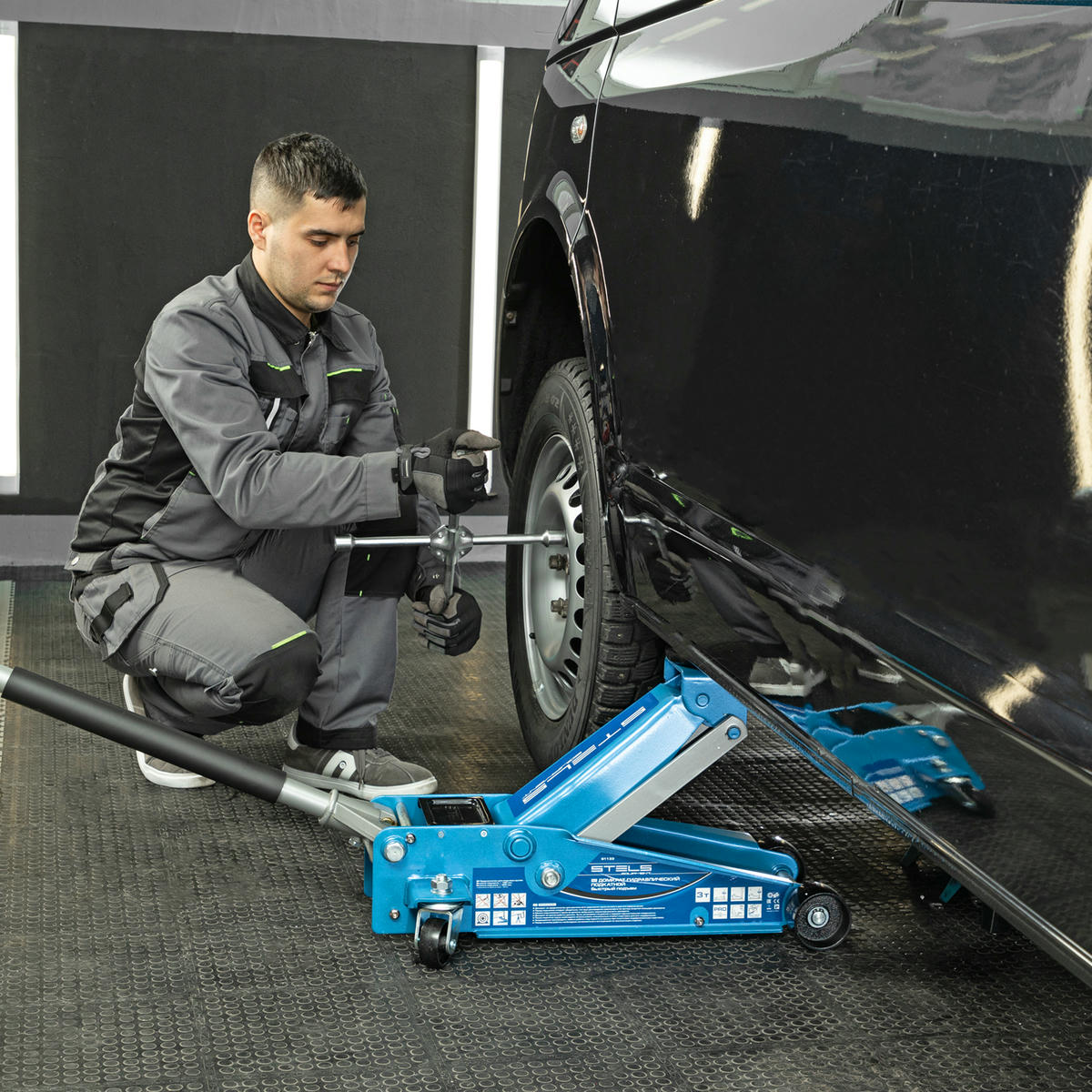 Домкрат подкатной гидравлический 3т 135-465мм быстрый подъем QUICK LIFT проф STELS preview 14