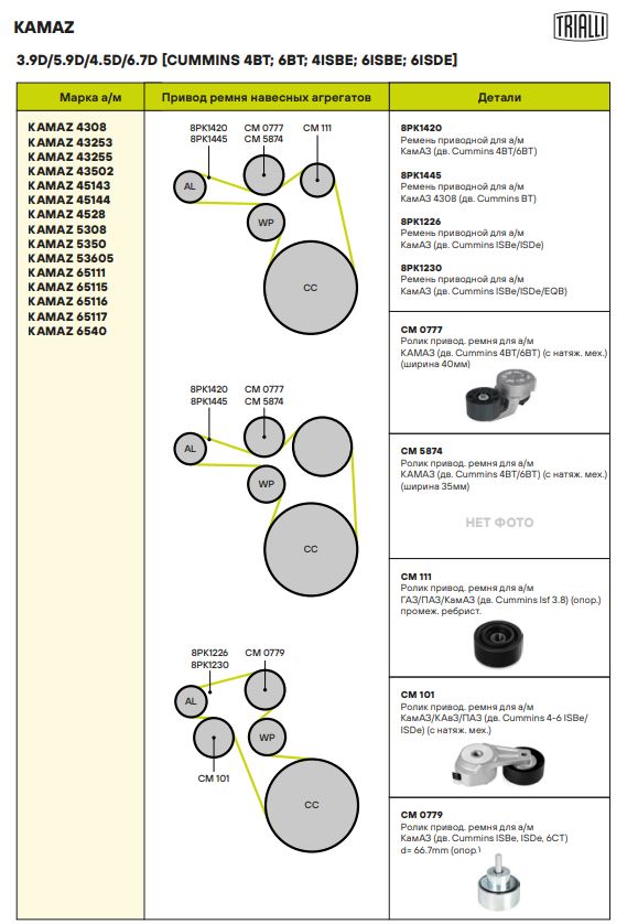 Натяжитель ремня TRIALLI CM101 preview 4