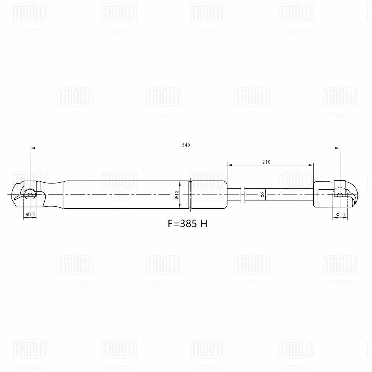 Упор газовый (амортизатор) для а/м Nissan Almera N16 (00-) (крышки багажника) (GS 1401) preview 3