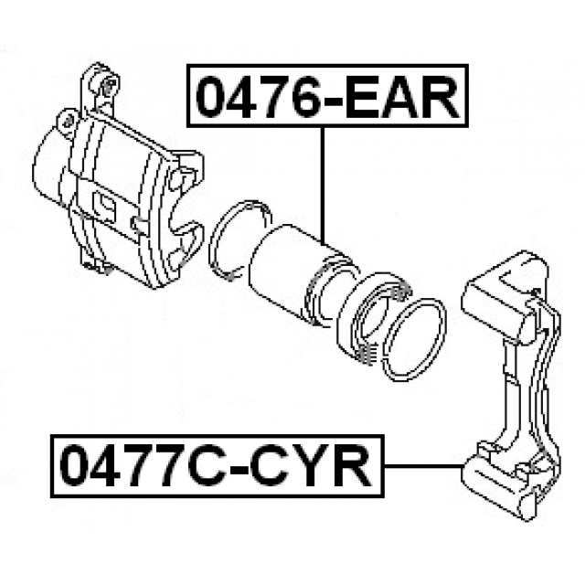 Скоба суппорта заднего FEBEST 0477C-CYR preview 2