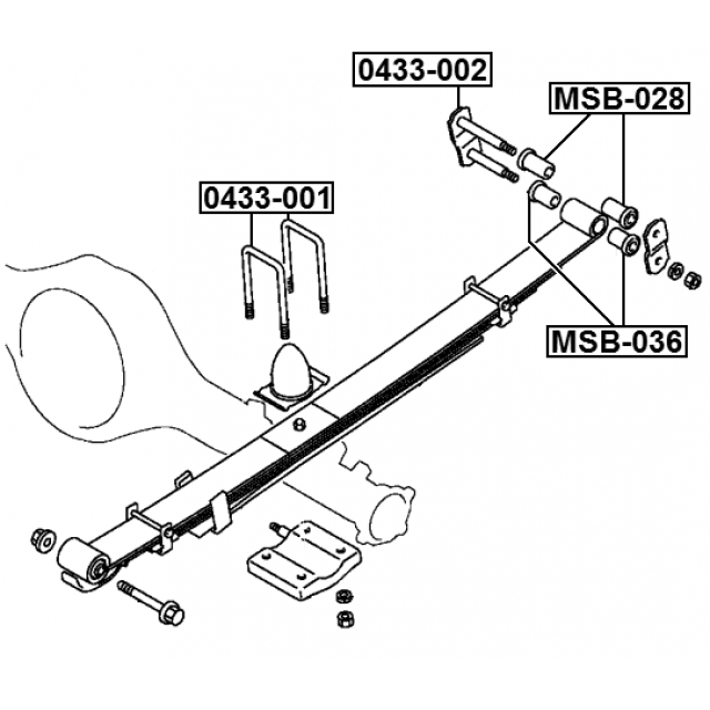 Болт задней рессоры Mitsubishi L200 Ka,Kb 2005.12- FEBEST 0433-002 preview 2