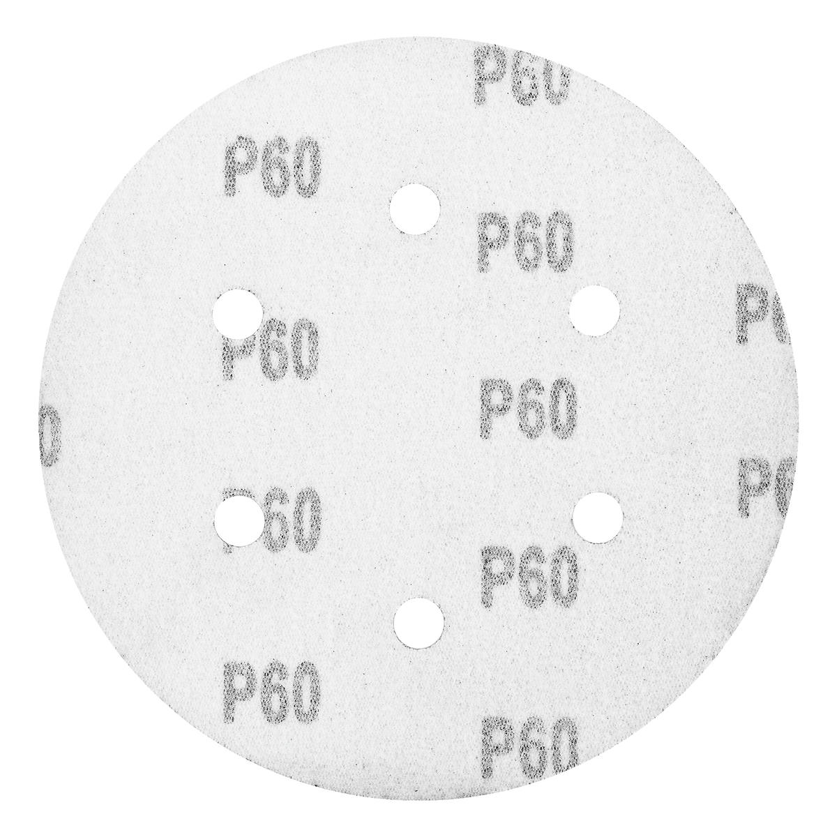 Круг абразивный на ворсовой подложке под "липучку", перфорированный, P 60, 150 мм, 5 шт MATRIX 73837 preview 3