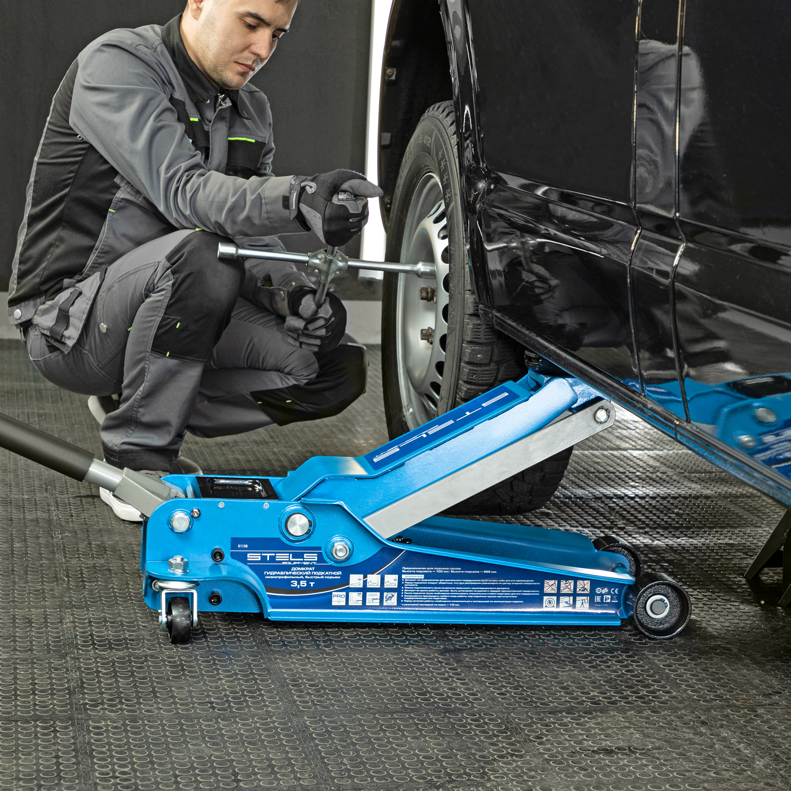 Домкрат подкатной гидравлический 3,5т 110-565мм проф быстр.подъем LOW PROFILE QUICK LIFT STELS preview 16