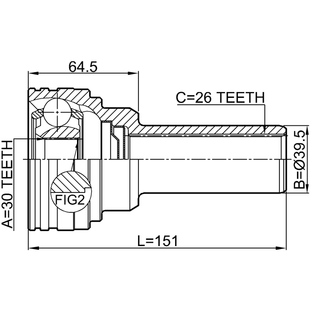 ШРУС карданного вала FEBEST 0411-V97WSHA preview 2 ШРУС карданного вала FEBEST 0411-V97WSHA preview 2
