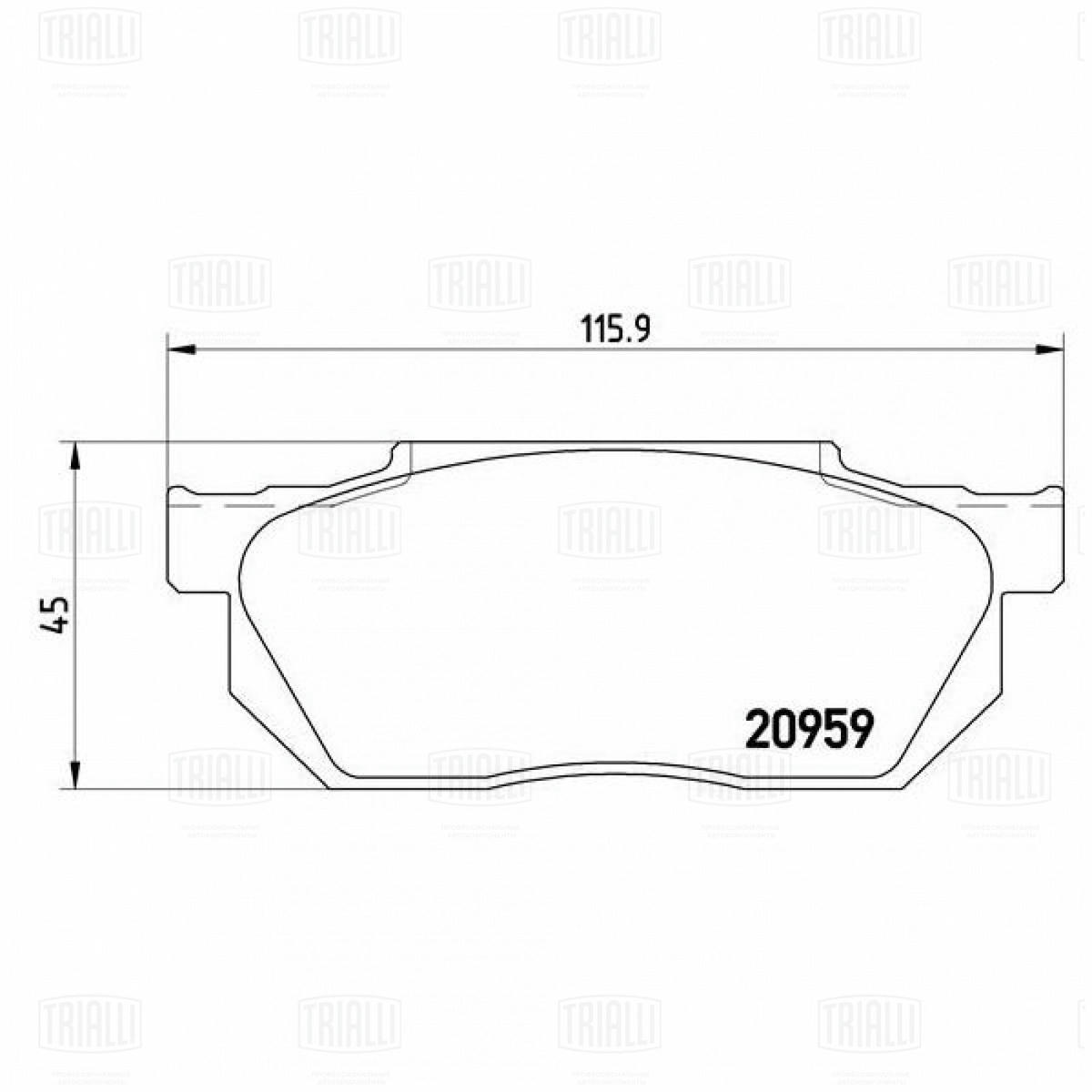 Колодки тормозные передние к-кт TRIALLI PF 4219 preview 3