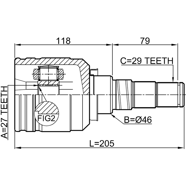 ШРУС внутренний FEBEST 0211-CA33LH preview 2